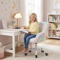 Rainbow Faux Fur Swivel Kids Study Chair