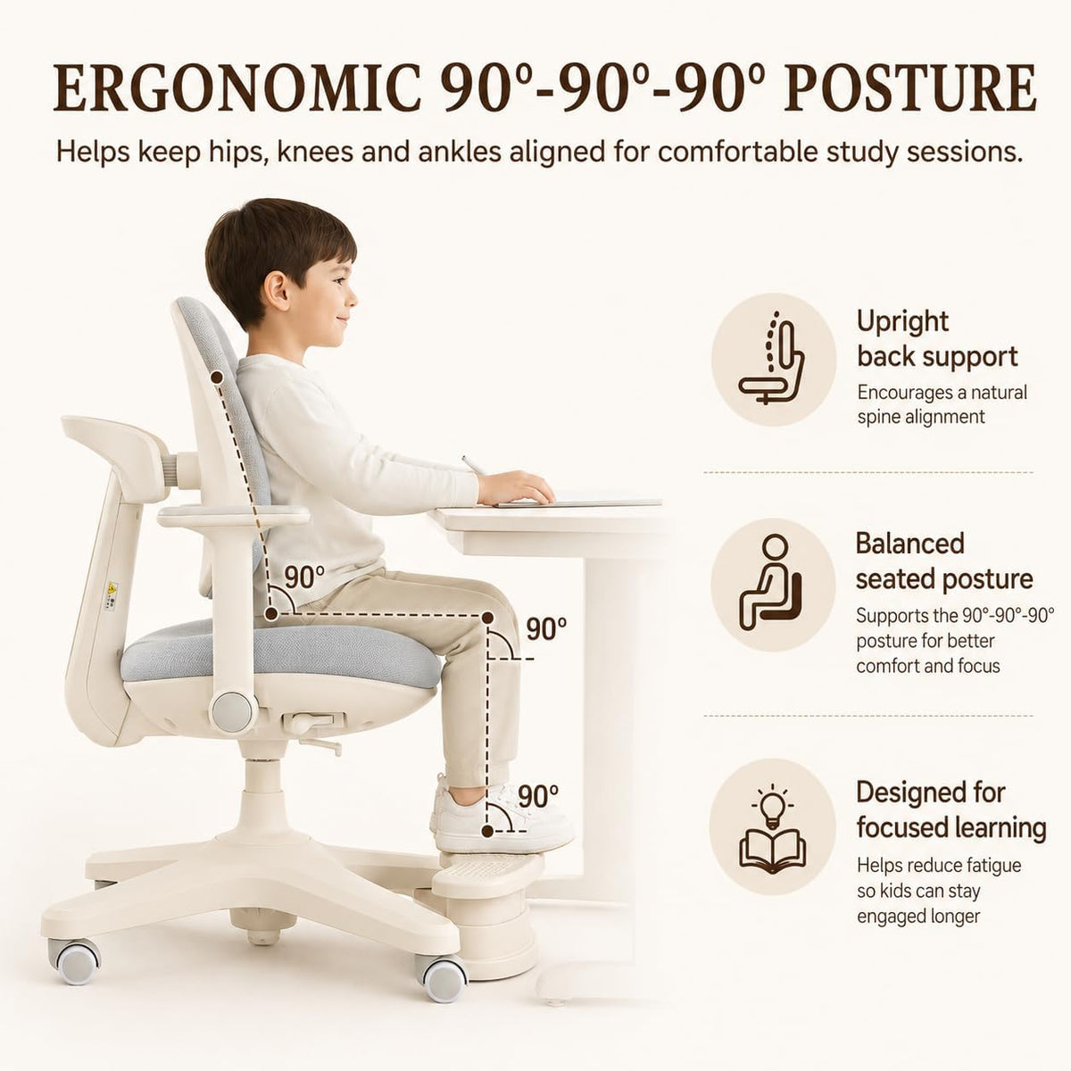 Ergonomic Adjustable Kids Study Desk Chair