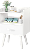 Mid‑Century Wood Nightstand With Storage