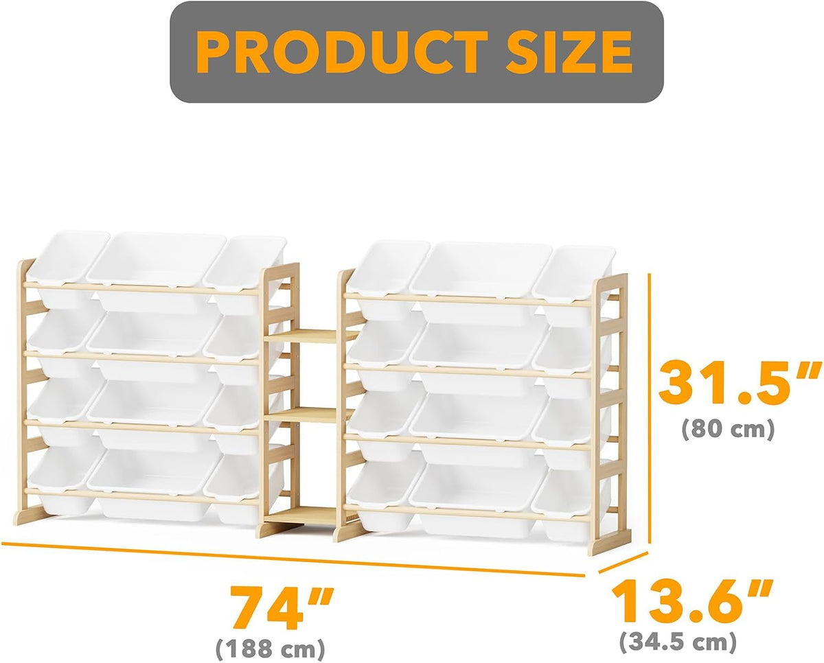 White Kids Toy Organizer With 24 Bins