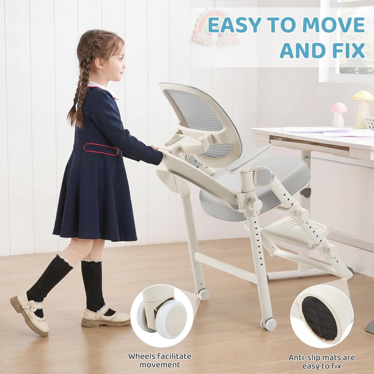 Ergonomic Adjustable Kids Study Desk Chair