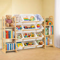 White Wooden Kids Toy Organizer Bookshelf