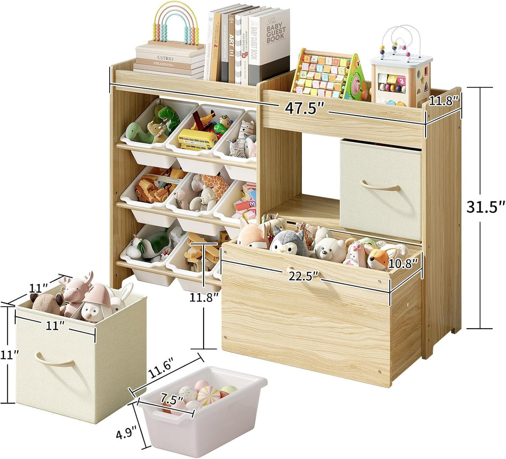 Kids Toy Organizer With 9 Bins Drawers