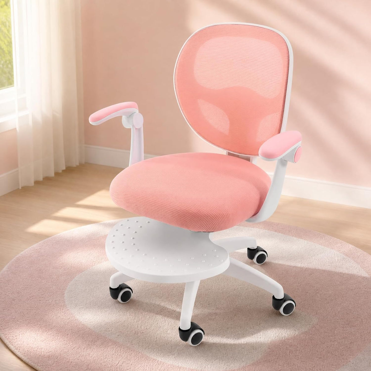 Pink Ergonomic Rolling Kids Study Office Chair