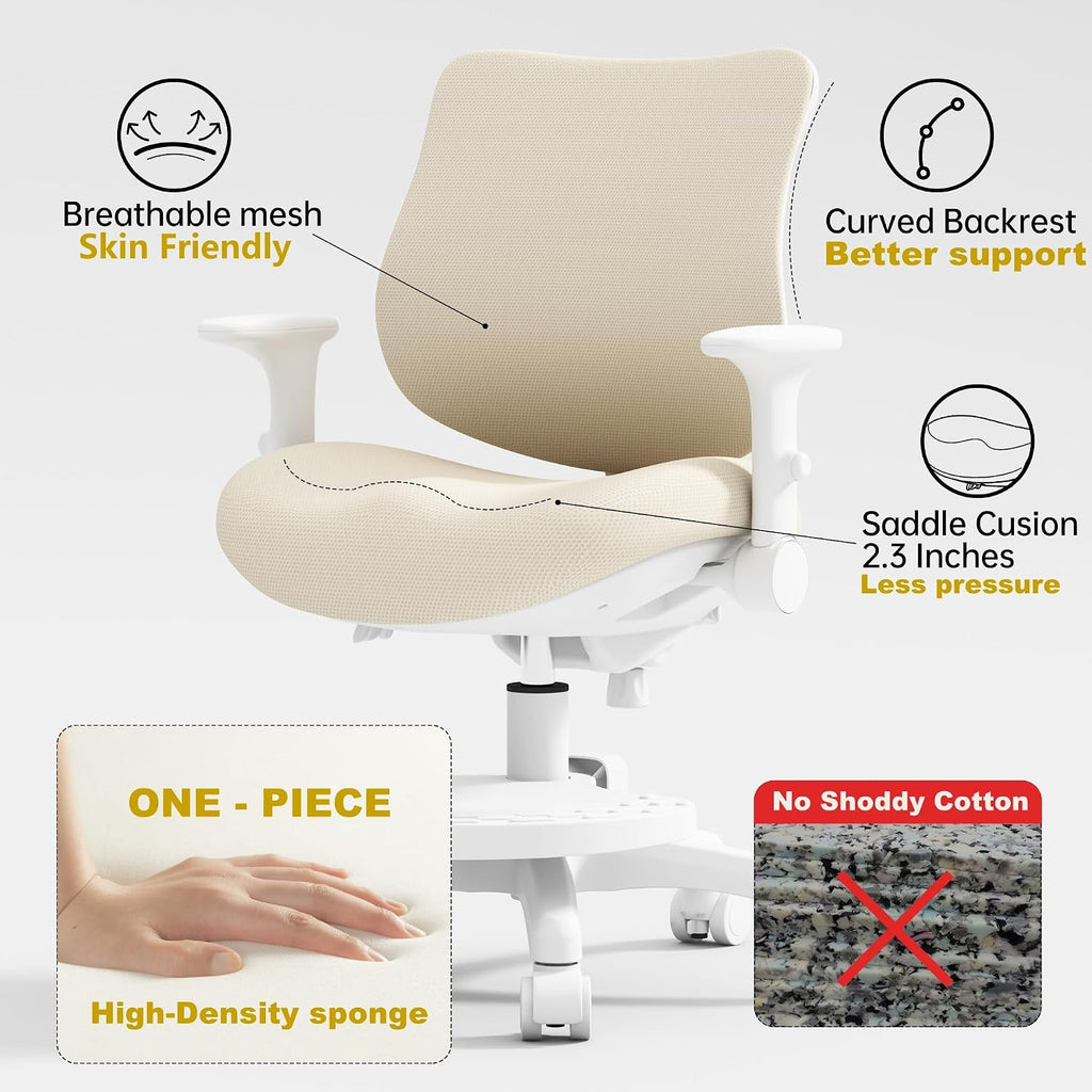 Beige Deer Ergonomic Kids Office Chair