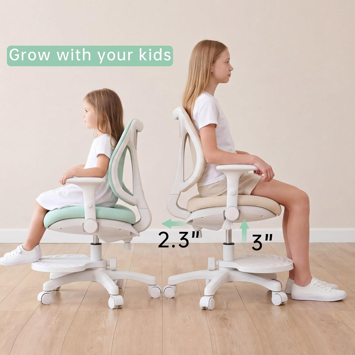 Beige Deer Ergonomic Kids Office Chair