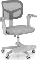 Gray Swivel Ergonomic Rolling Kids Desk Chair