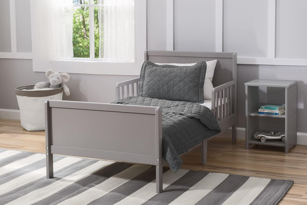 Grey Wood Certified Fancy Toddler Bed