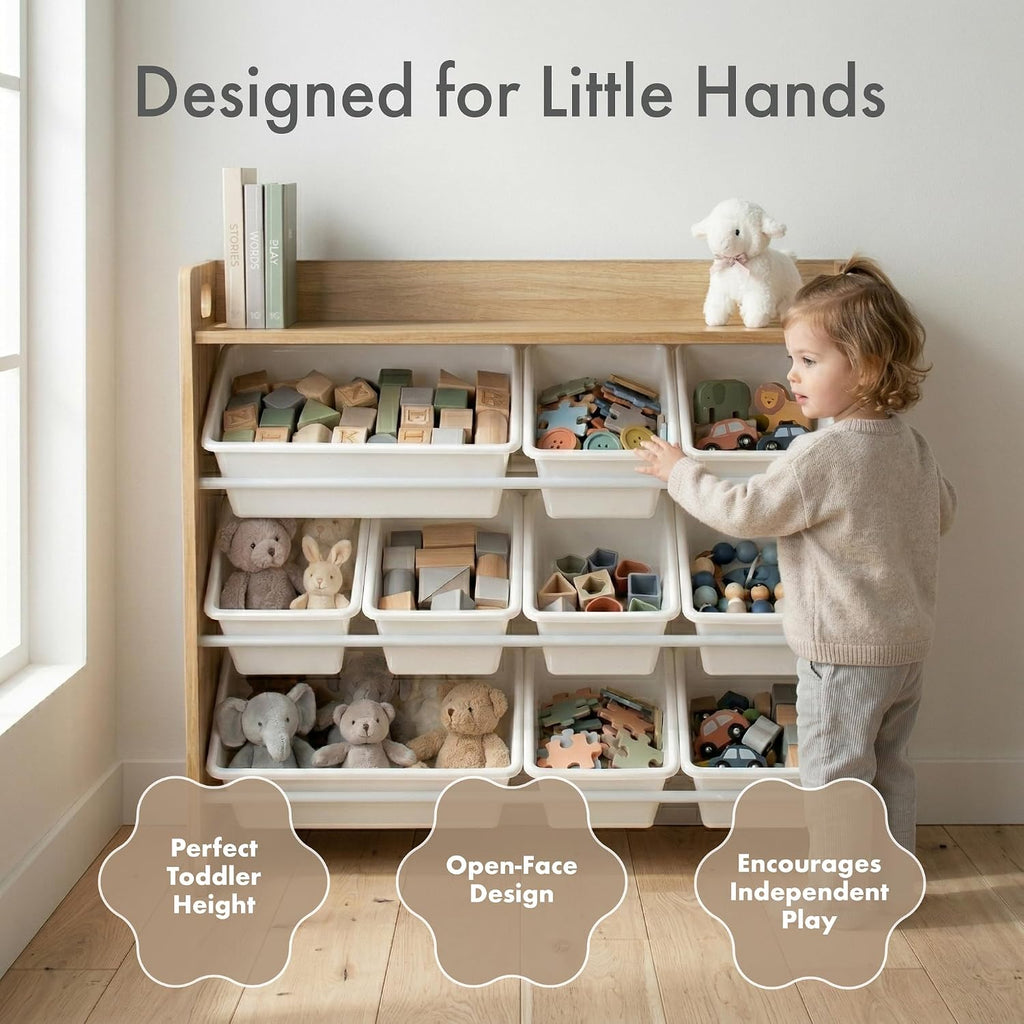 3‑Tier Kids Toy Organizer With 9 Bins