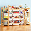 Kids Toy Organizer With Bins And Bookshelf