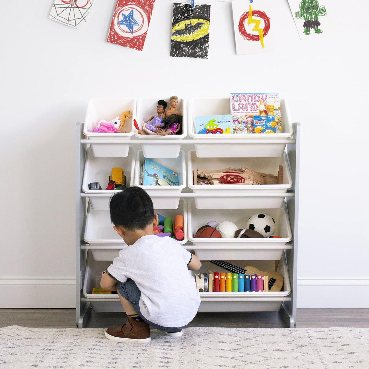 4‑Tier Kids Toy Storage Organizer With Bins