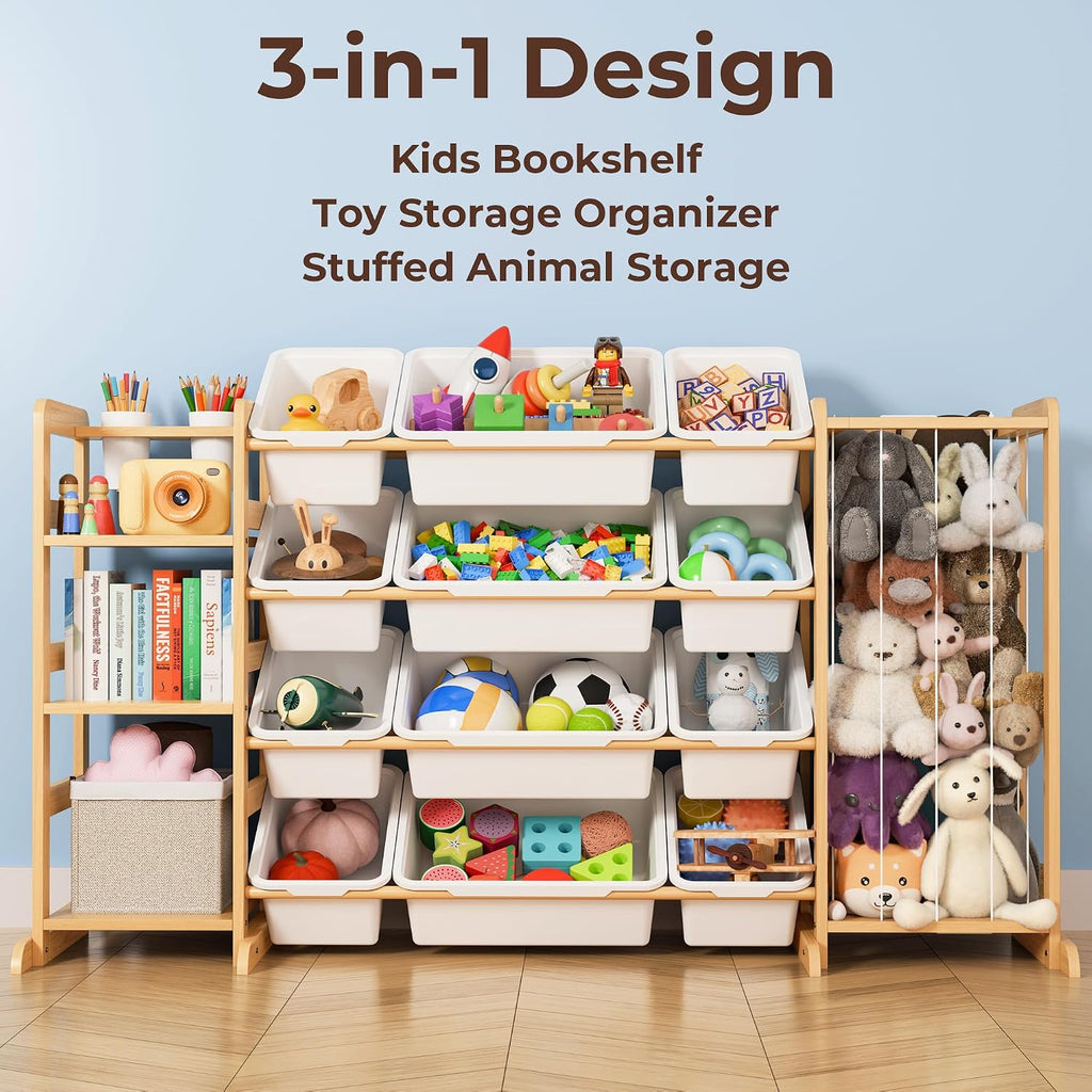 Kids Toy Storage Organizer With Bookshelf