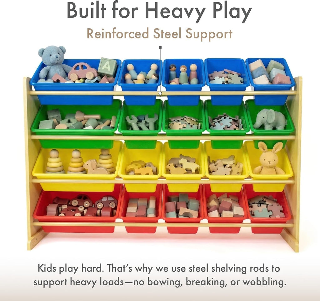 4‑Tier Kids Toy Organizer With 20 Bins