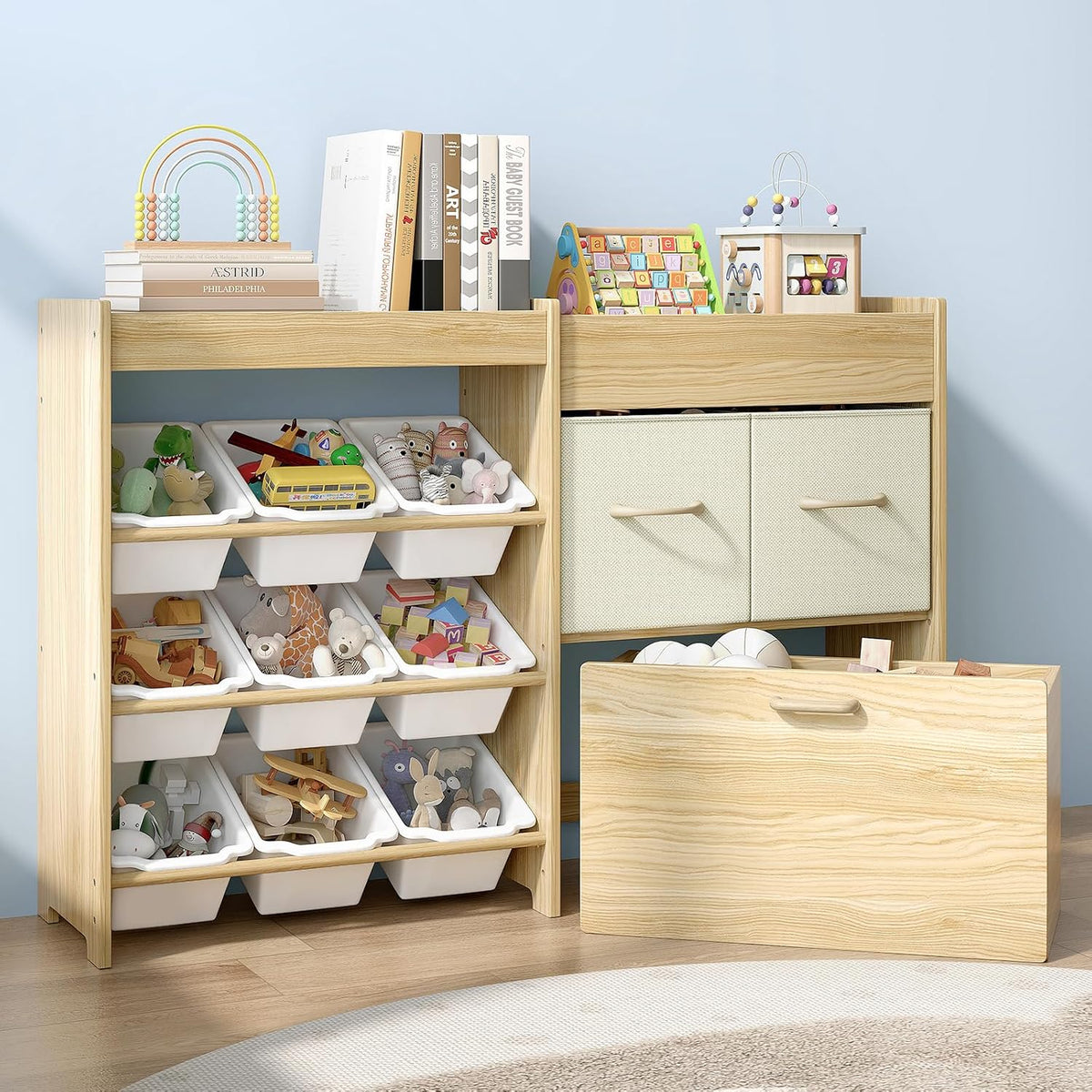 Kids Toy Organizer With 9 Bins Drawers