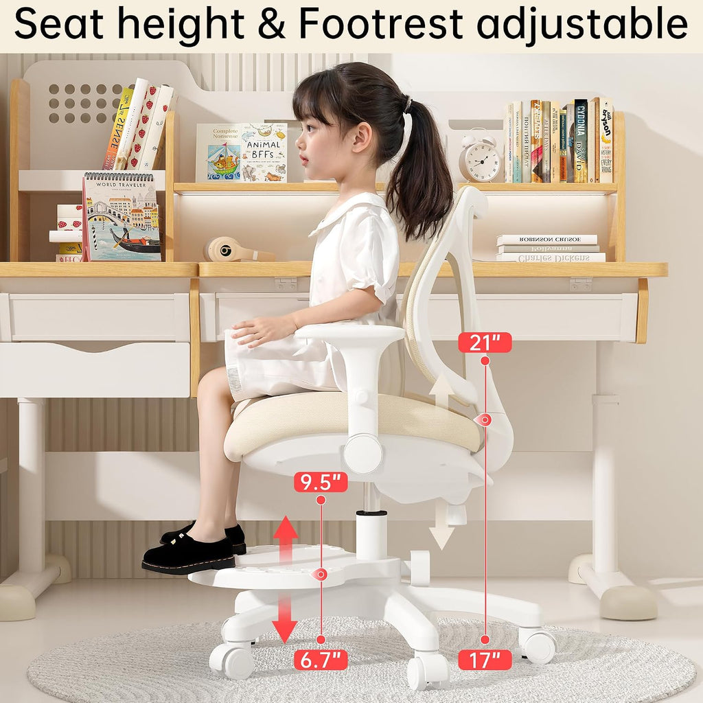Beige Deer Ergonomic Kids Office Chair