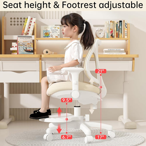 Beige Deer Ergonomic Kids Office Chair