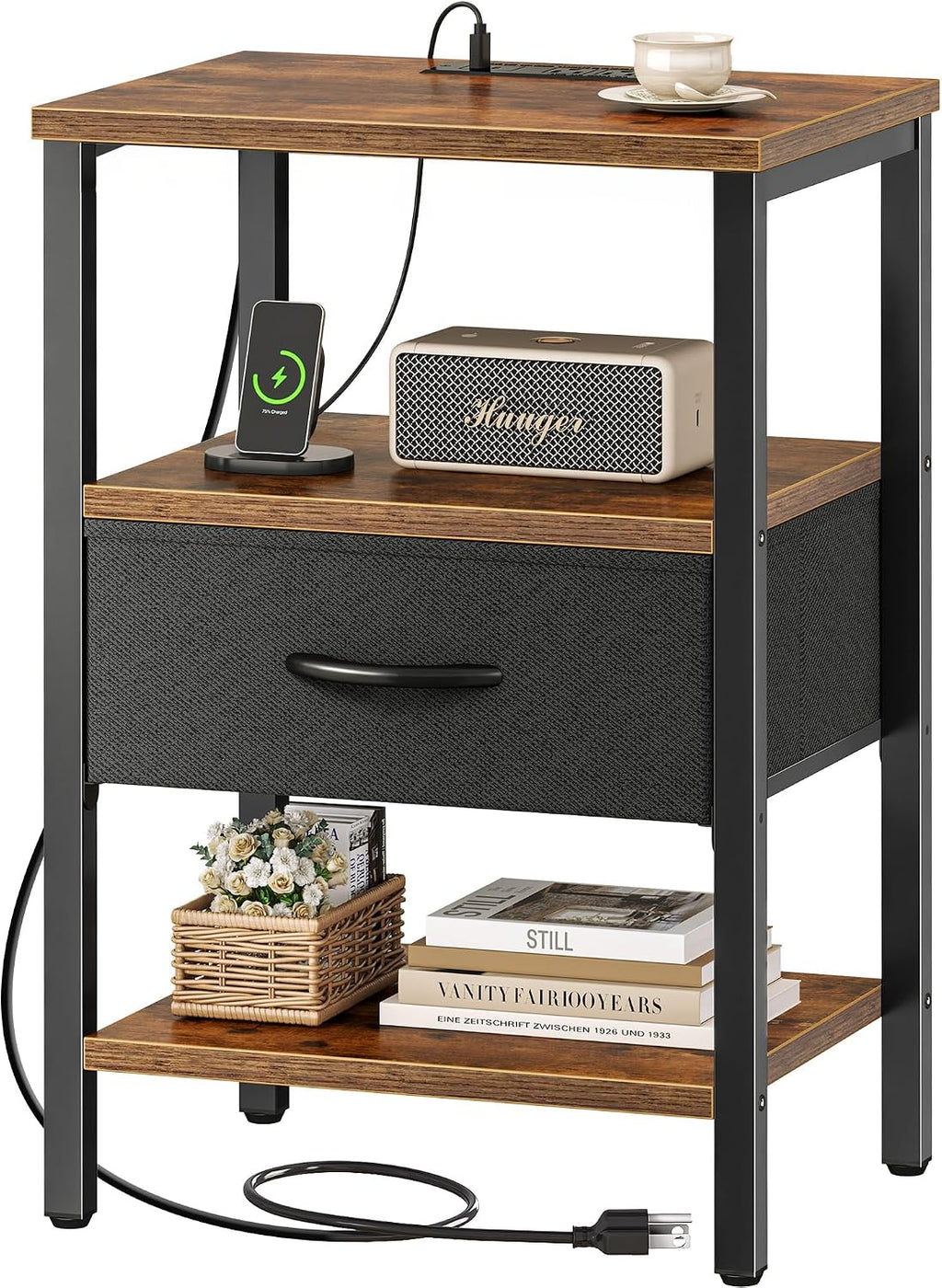 Nightstand With USB‑C Charging Station