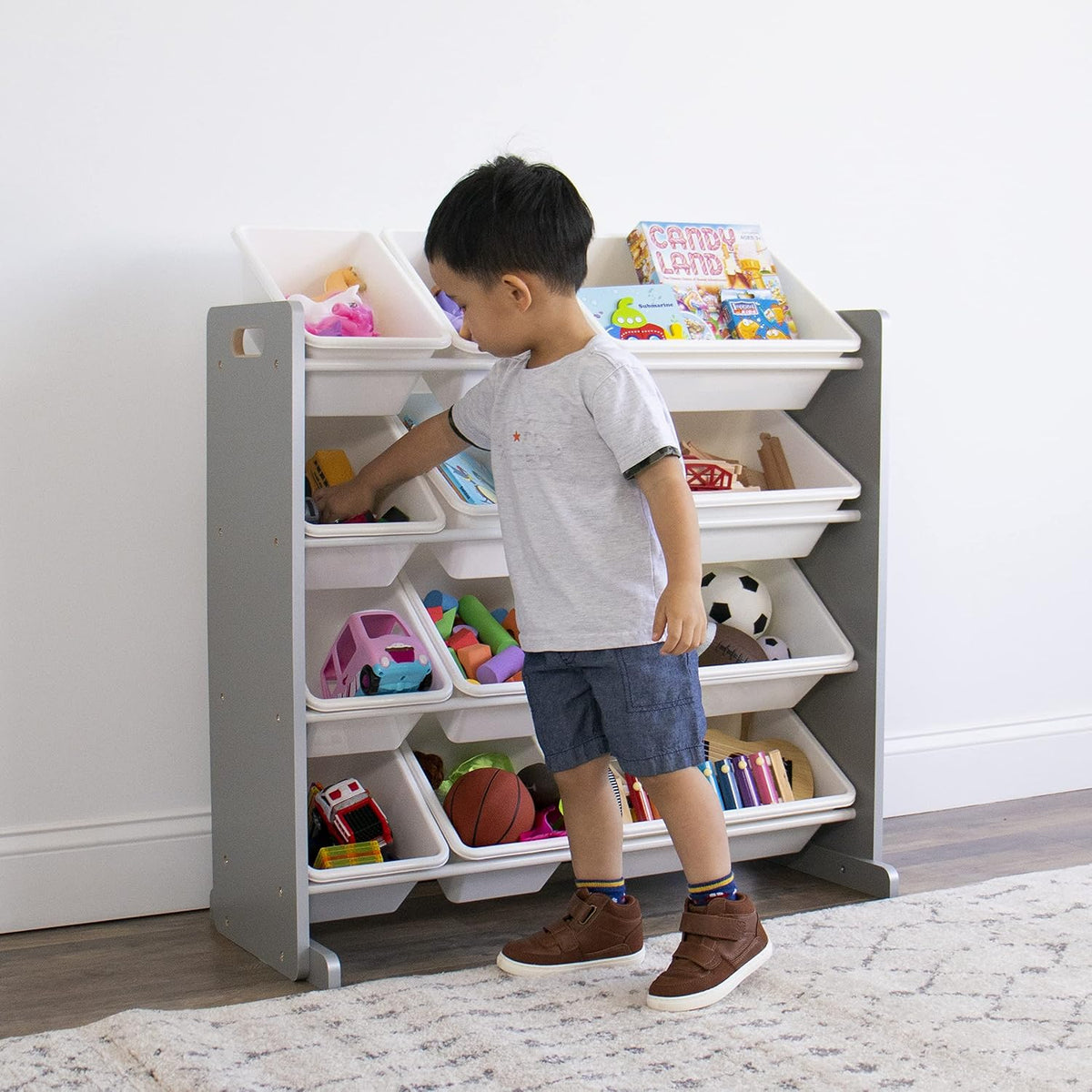 4‑Tier Kids Toy Storage Organizer With Bins
